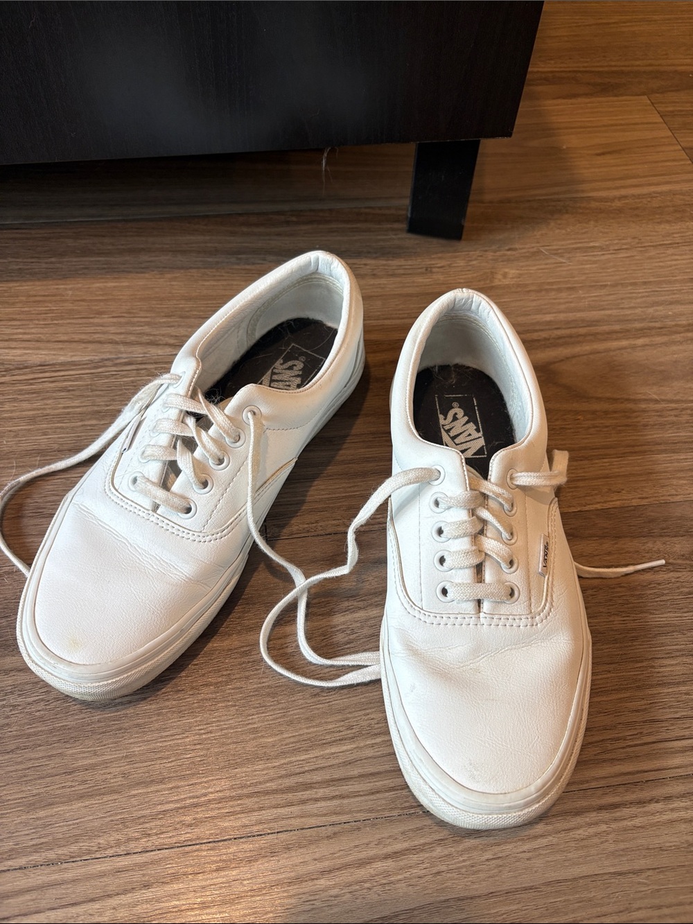 Vans White Low-Top Leather Sneakers